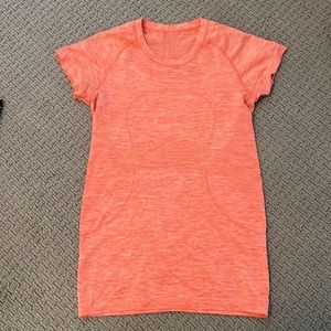 Pink/orange Lululemon slim fit shirt size 4